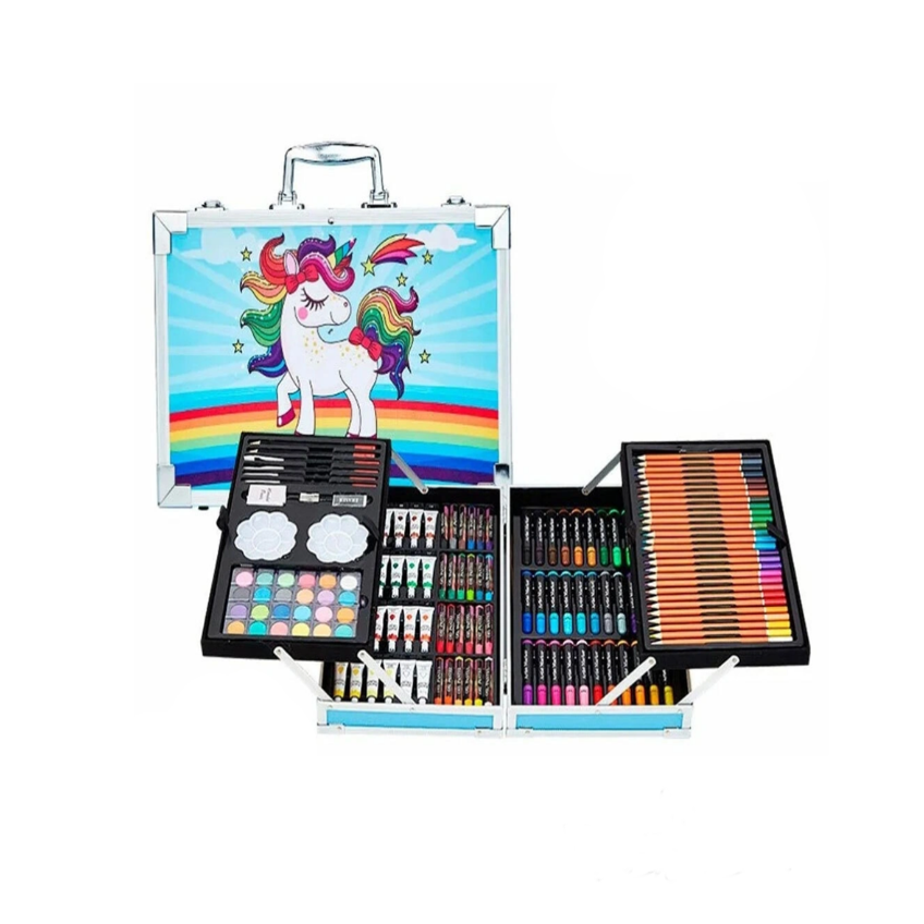 Unicorn 145pc Art Set with Aluminum Box for Kids