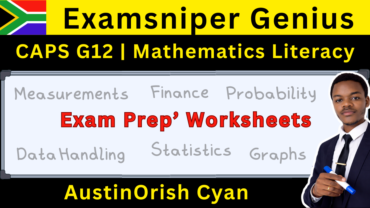 Section D Exam Prep Worksheets | G12 Math Lit | Examsniper Genius