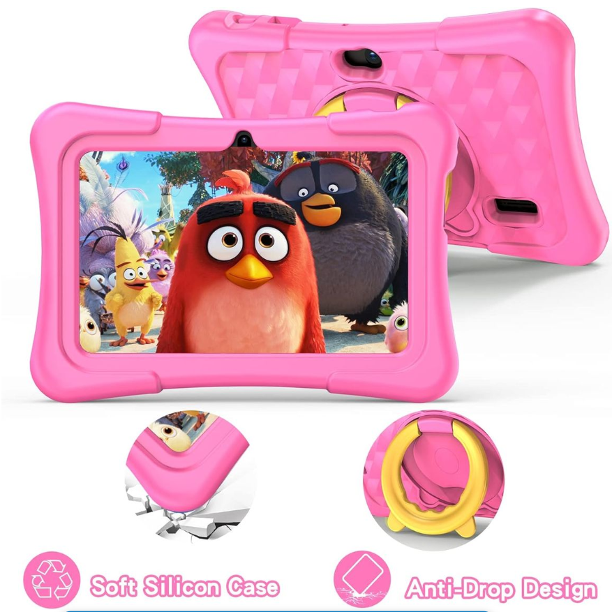 Pritom Smart Tablet for Kids 7" with WiFi 2GB RAM 32GB ROM Parental Control - Pink