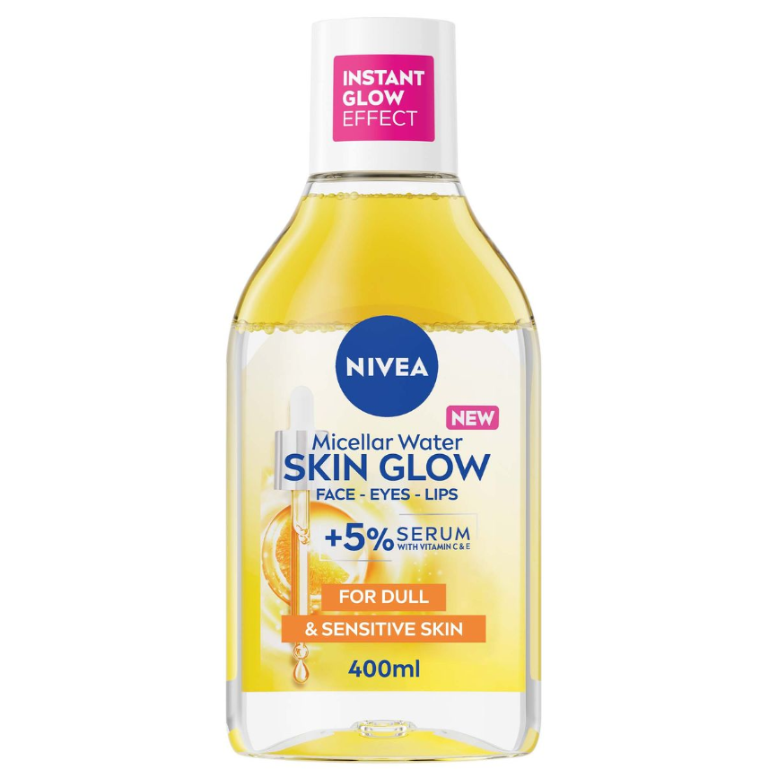 NIVEA Skin Glow Serum-Infused Micellar Face Cleansing Water, 400ml